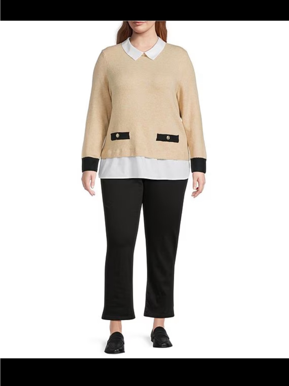 CeCe Beige Crew Neck Sweater Size 2X-NWTO